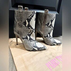 Paris Texas Snakeskin Metallic Heeled Boots 6.5 36.5